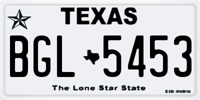 TX license plate BGL5453