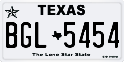TX license plate BGL5454