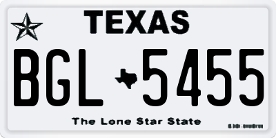 TX license plate BGL5455