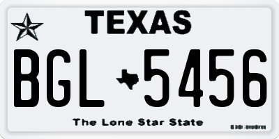 TX license plate BGL5456