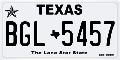 TX license plate BGL5457