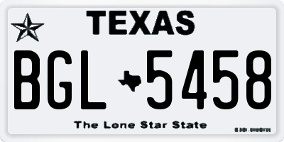 TX license plate BGL5458