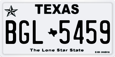 TX license plate BGL5459