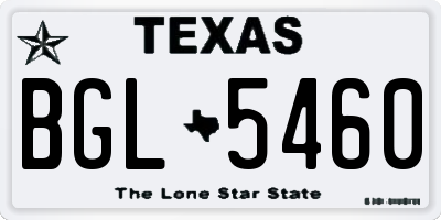 TX license plate BGL5460
