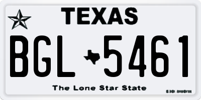 TX license plate BGL5461