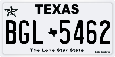 TX license plate BGL5462