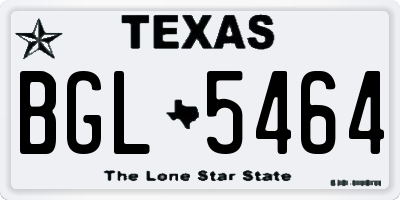TX license plate BGL5464