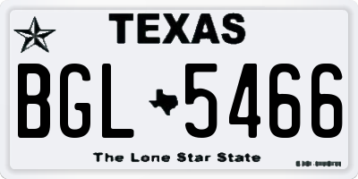 TX license plate BGL5466