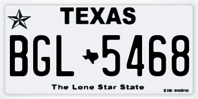 TX license plate BGL5468