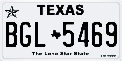 TX license plate BGL5469