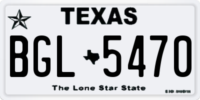 TX license plate BGL5470