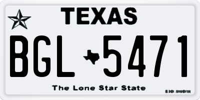 TX license plate BGL5471