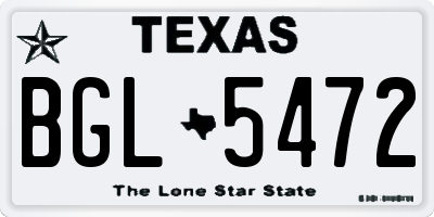 TX license plate BGL5472