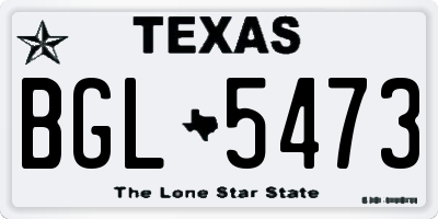 TX license plate BGL5473