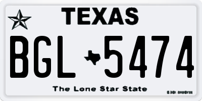 TX license plate BGL5474