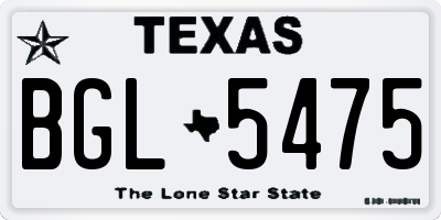 TX license plate BGL5475