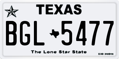 TX license plate BGL5477