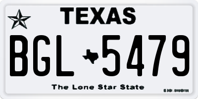 TX license plate BGL5479