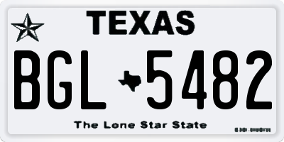 TX license plate BGL5482