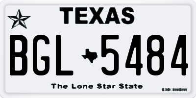 TX license plate BGL5484