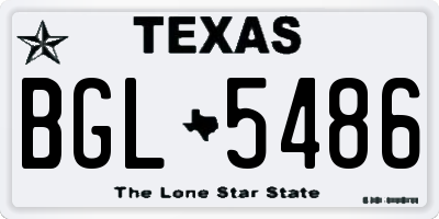 TX license plate BGL5486