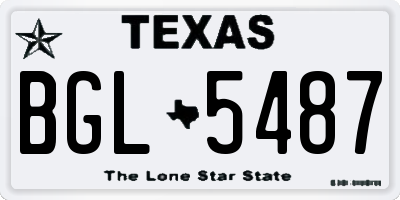 TX license plate BGL5487