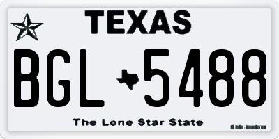 TX license plate BGL5488