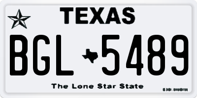 TX license plate BGL5489