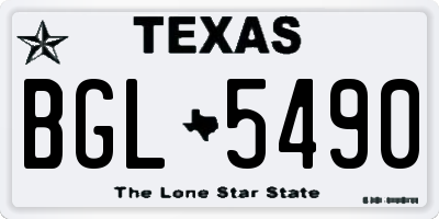 TX license plate BGL5490