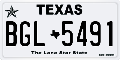 TX license plate BGL5491