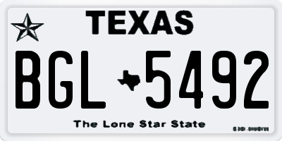 TX license plate BGL5492