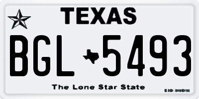 TX license plate BGL5493