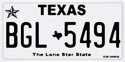TX license plate BGL5494