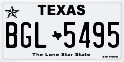 TX license plate BGL5495