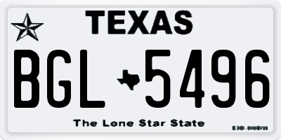TX license plate BGL5496