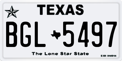 TX license plate BGL5497