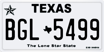 TX license plate BGL5499