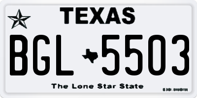 TX license plate BGL5503