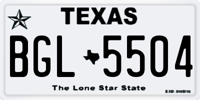 TX license plate BGL5504