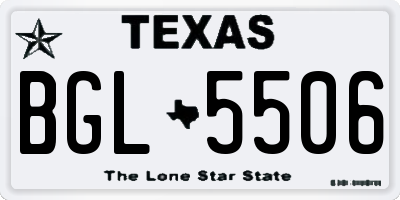 TX license plate BGL5506