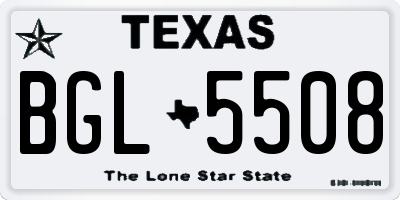 TX license plate BGL5508