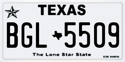 TX license plate BGL5509