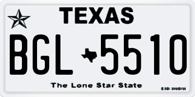 TX license plate BGL5510