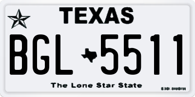 TX license plate BGL5511