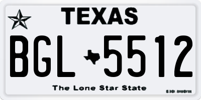 TX license plate BGL5512