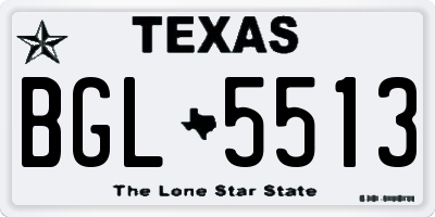 TX license plate BGL5513