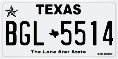 TX license plate BGL5514