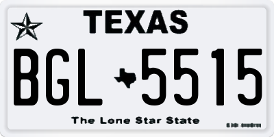 TX license plate BGL5515