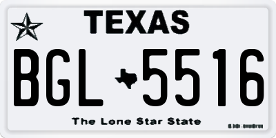TX license plate BGL5516