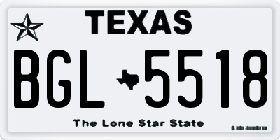 TX license plate BGL5518